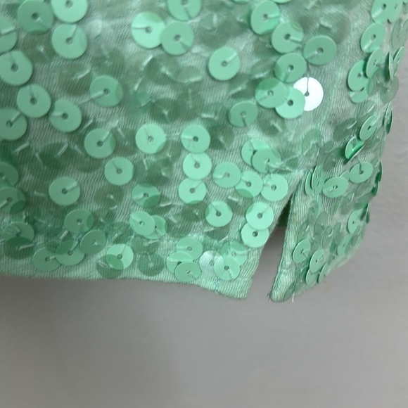 J Crew Navy color blocked sequined tank top Sz M - Picture 6 of 9